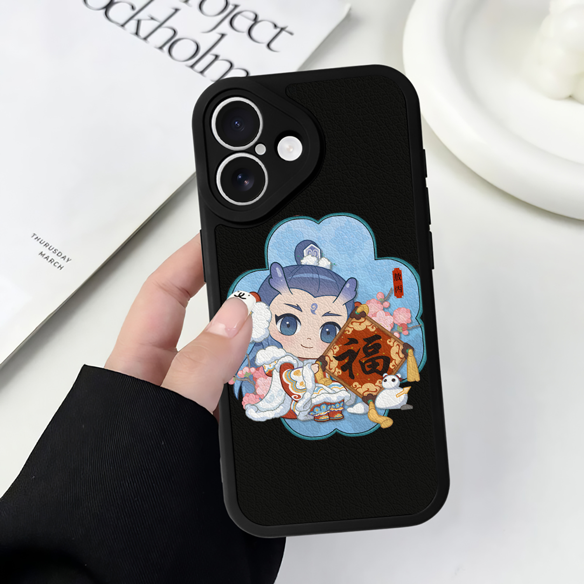 （画像用） Ne Zha 2 ナタ 魔童の大暴れ 【iPhone 16シリーズ対応】シリコンスマホケース（レザー調） 材質：シリコン
